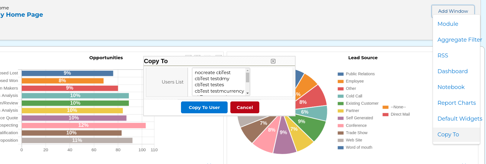 Copy Dashboard to another user