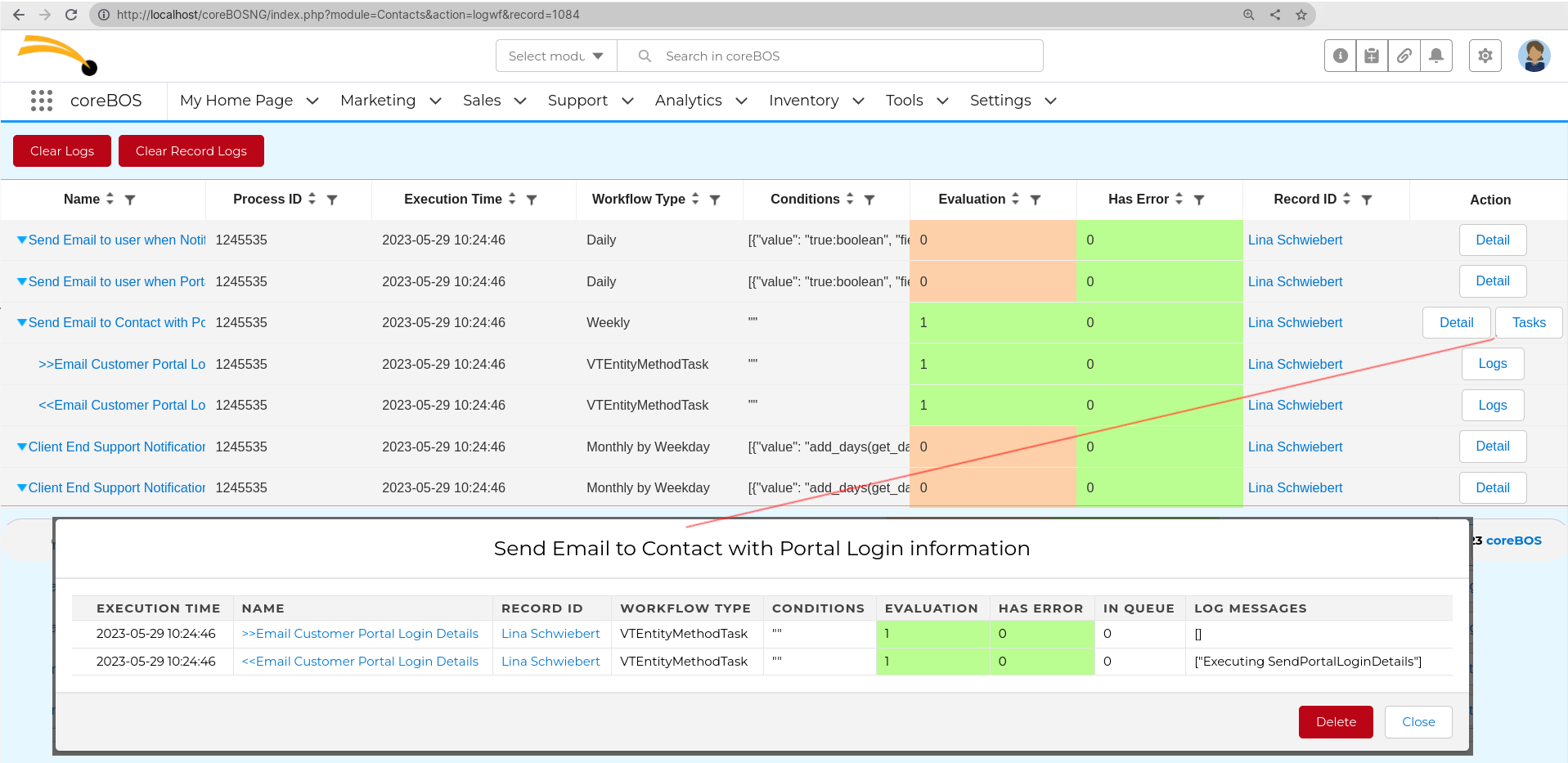 Log workflow