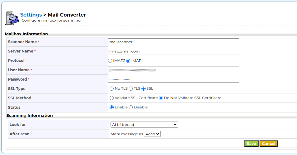 mail converter config