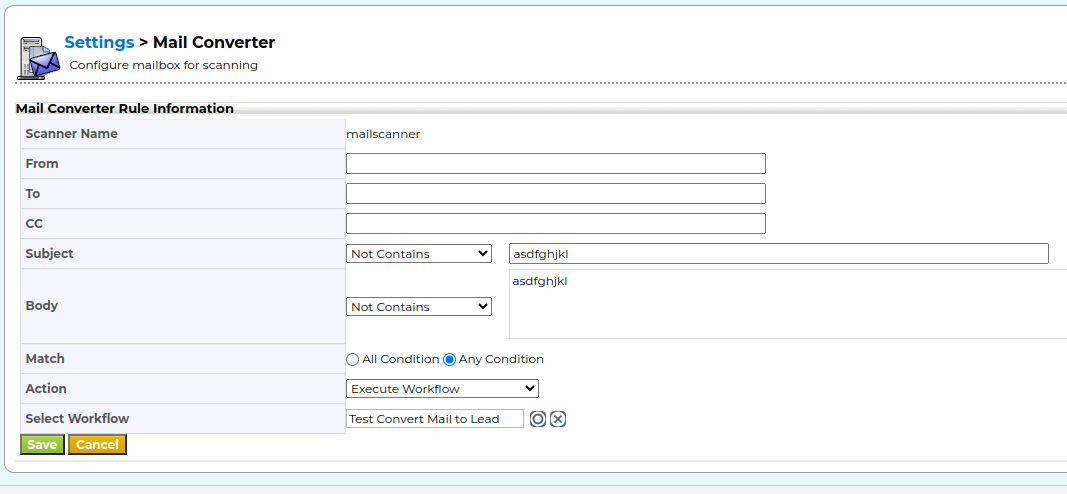 mail converter rule