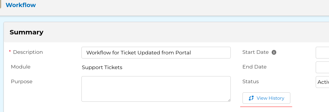 Workflow View History