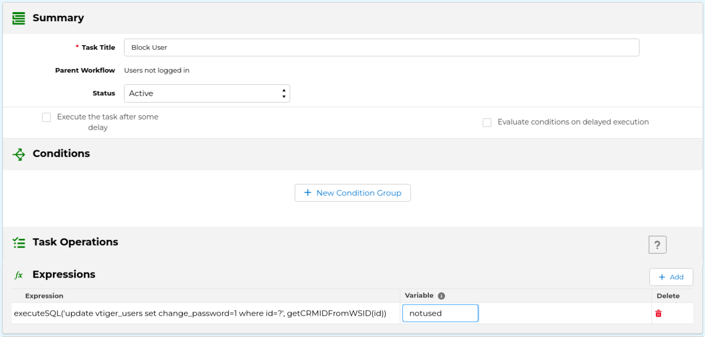 Users block SQL