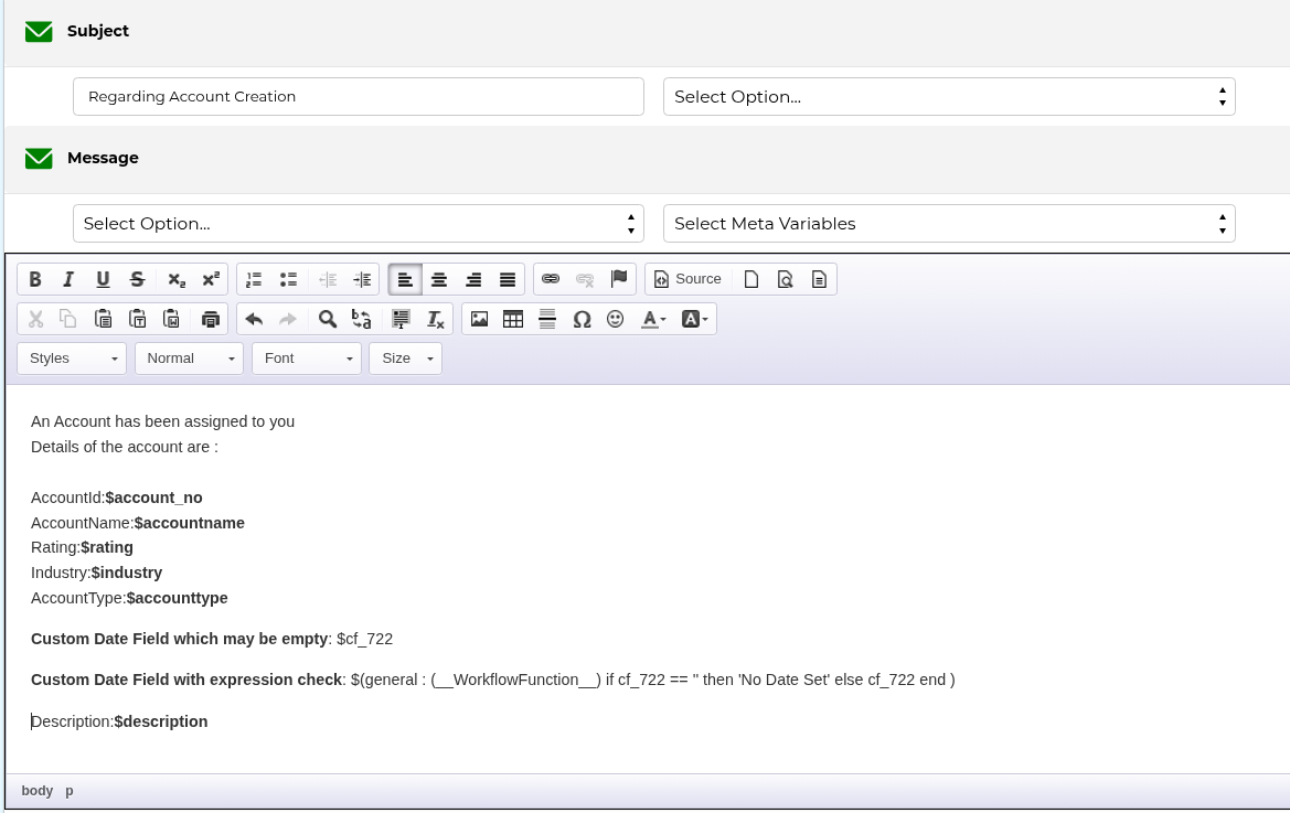Empty Email Workflow Template